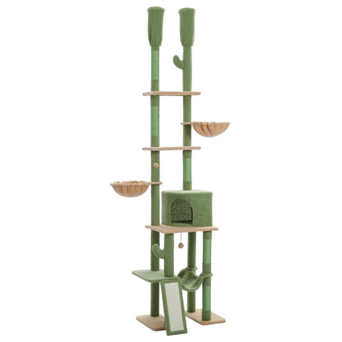 Deckenspanner Kratzbaum für Katzen Kletterbaum Spielplatz mit Sisalstämmen Natürlich und Robust-3