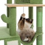 Deckenspanner Kratzbaum für Katzen Kletterbaum Spielplatz mit Sisalstämmen Natürlich und Robust-5