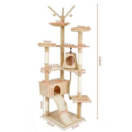 Großer Eck-Kratzbaum bis 2m für Katzen Akrobatik und Spaß-2