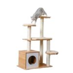 Katzenbaum aus Holz - Kratzbaum mit Liegeflächen & Sisalstämmen