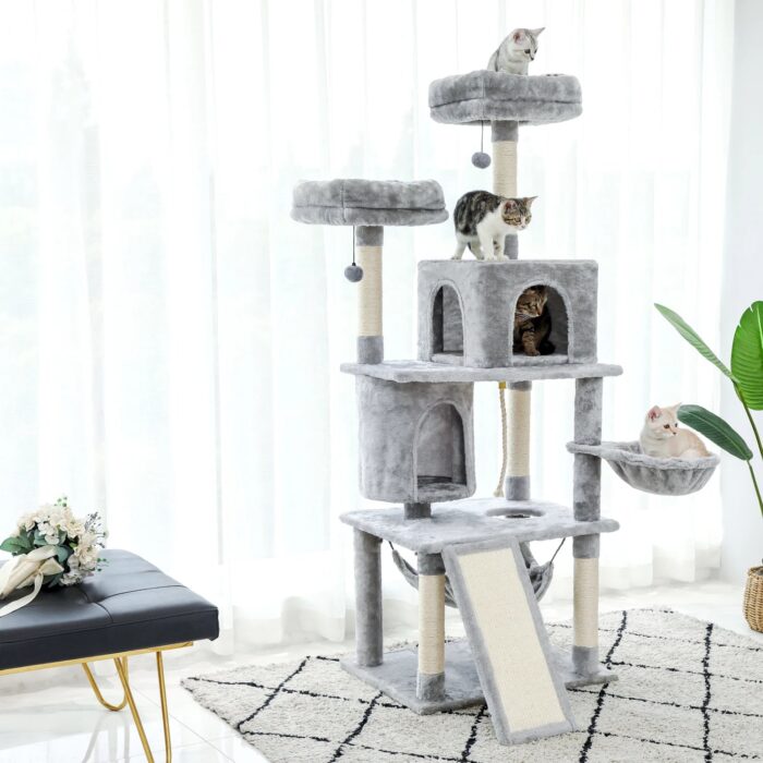 Katzenbaum Kratzbaum Hoch 160cm mit Plattformen für große Katzen-3