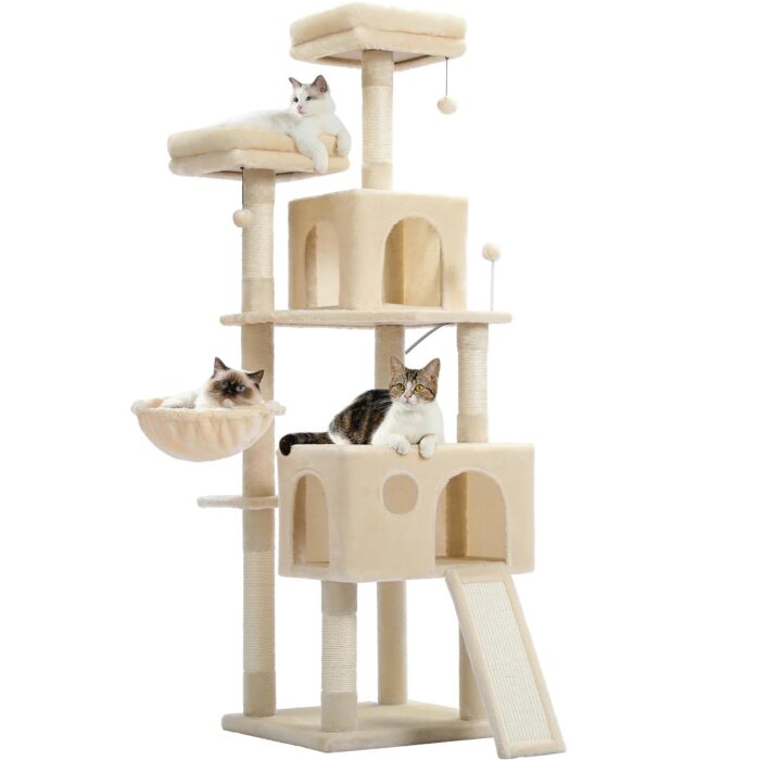 Katzenbaum mit Mehreren Höhlen Kratzbaum für Große Katzen-3