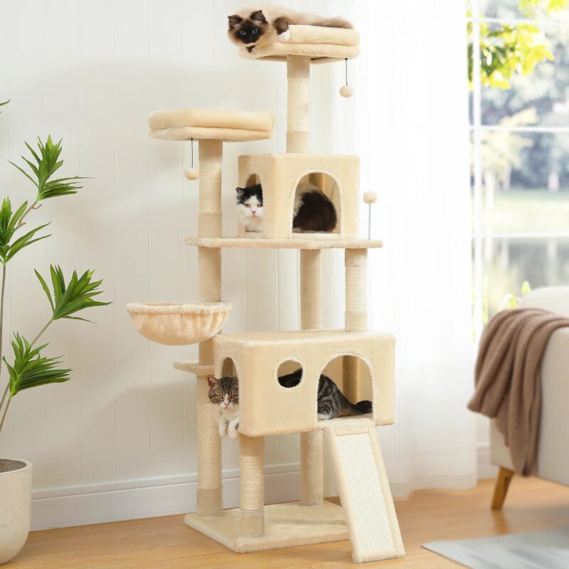 Katzenbaum mit Mehreren Höhlen Kratzbaum für Große Katzen