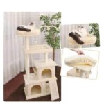 Katzenkratzbaum 130cm: Großes Kletterparadies für neugierige Katzen – robust, stabil & langlebig-4
