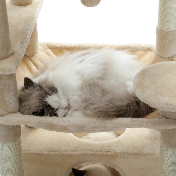 Katzenkratzbaum Groß - Spielparadies für Katzen mit vielen Ebenen zum Klettern und Toben-8