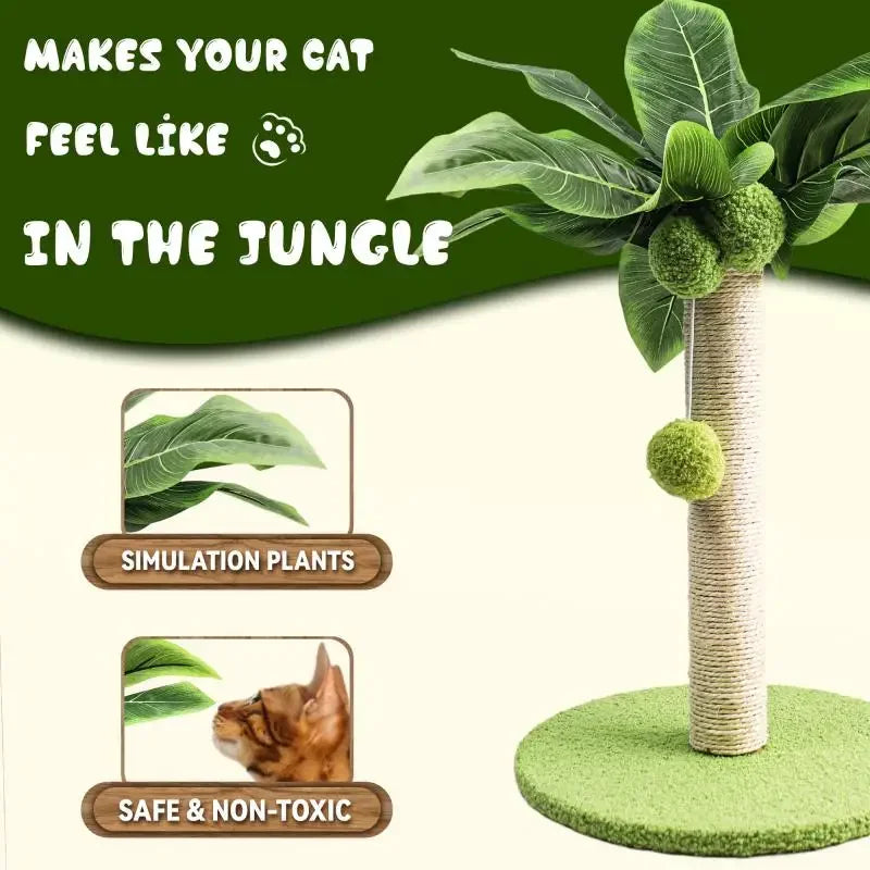 Katzenkratzbaum in Palmenform Kleiner Kletterbaum für Katzen mit Sisalstämmen und Liegeflächen-2