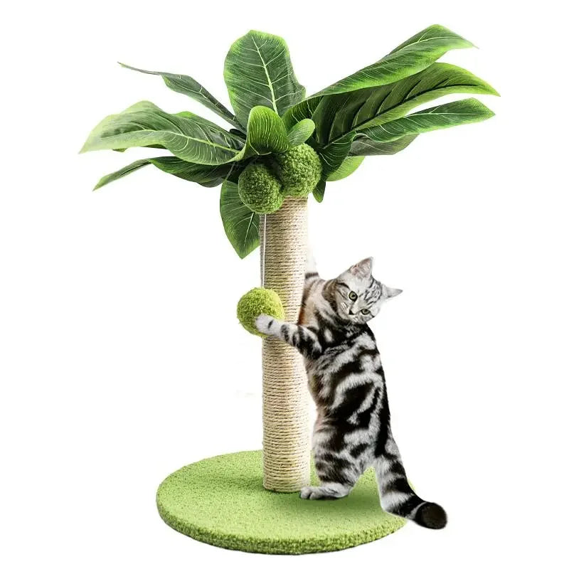 Katzenkratzbaum in Palmenform Kleiner Kletterbaum für Katzen mit Sisalstämmen und Liegeflächen