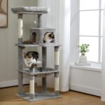 Katzenkratzbaum mit Hängematte Kletterbaum Spielplatz für Katzenmöbel mit Sisalstämmen-4