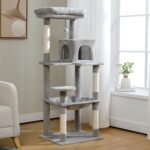 Katzenkratzbaum mit Hängematte Kletterbaum Spielplatz für Katzenmöbel mit Sisalstämmen-5