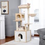 Katzenkratzbaum mit integrierter Katzentoilette: Multifunktionaler Spielplatz & ruhiger Rückzugsort für Ihre Katze-4