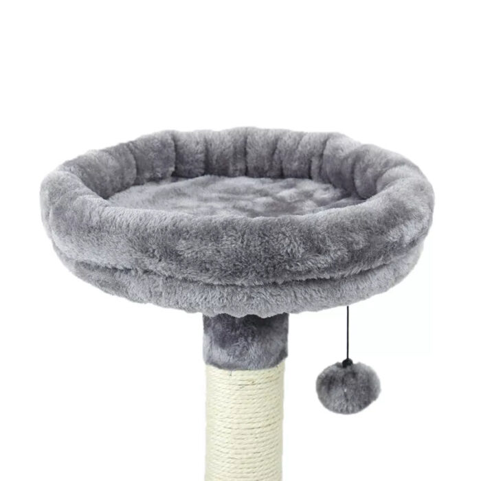 Katzenkratzbaum mit Kratzfläche für Wohnungskatzen zum Klettern, Spielen und Krallenwetzen-7