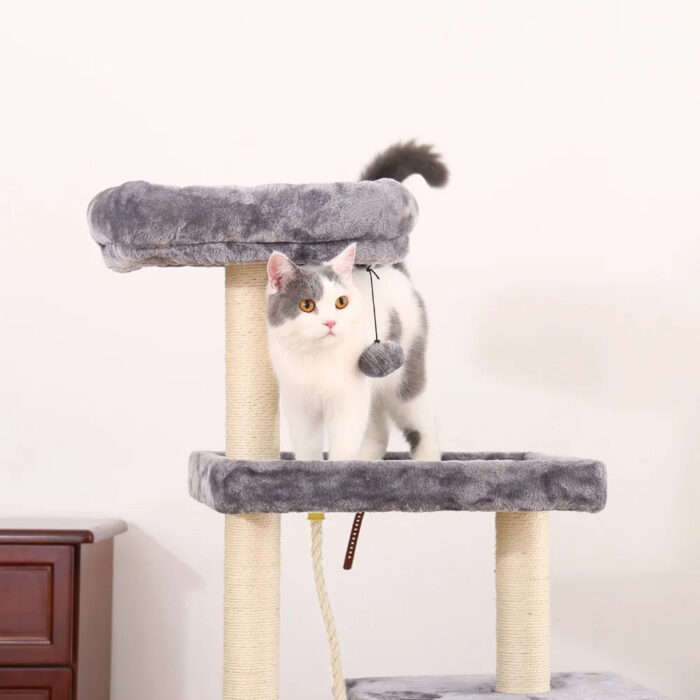 Katzenkratzbaum mit mehreren Ebenen, Spielzeug und Kratzfläche für Wohnungskatzen-4