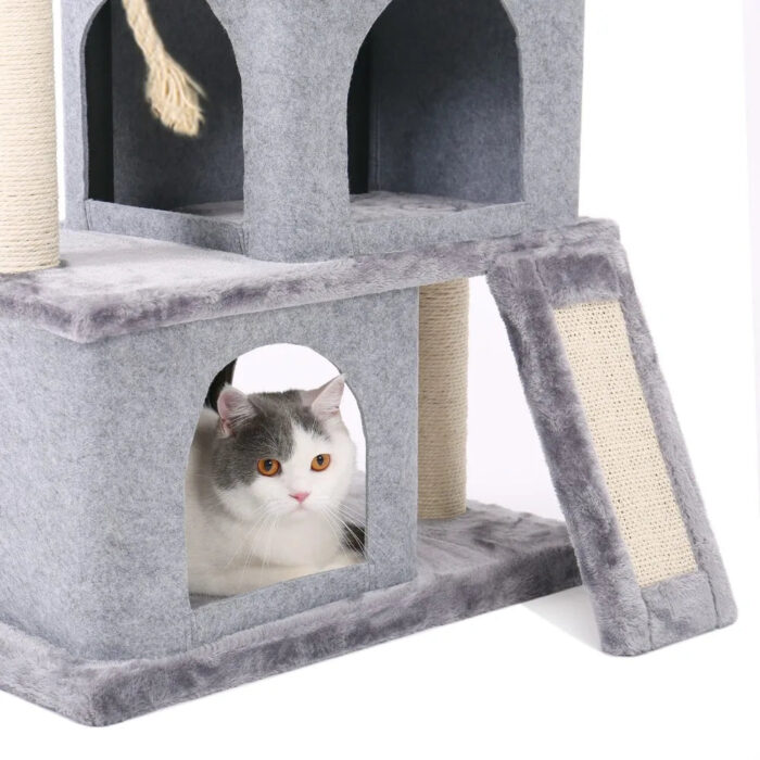 Katzenkratzbaum mit mehreren Ebenen, Spielzeug und Kratzfläche für Wohnungskatzen-7