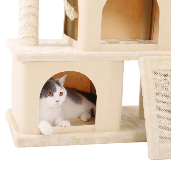 Katzenkratzbaum mit mehreren Ebenen, Spielzeug und Kratzfläche für Wohnungskatzen-8