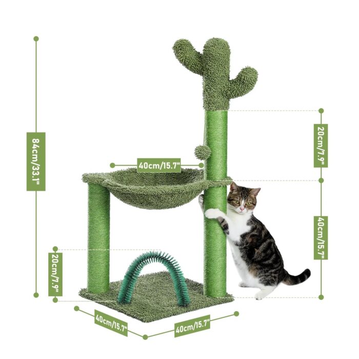 Katzenkratzbaum mit Sisalstamm und robustem Plüschbezug für spielende Katzen und Kätzchen-3