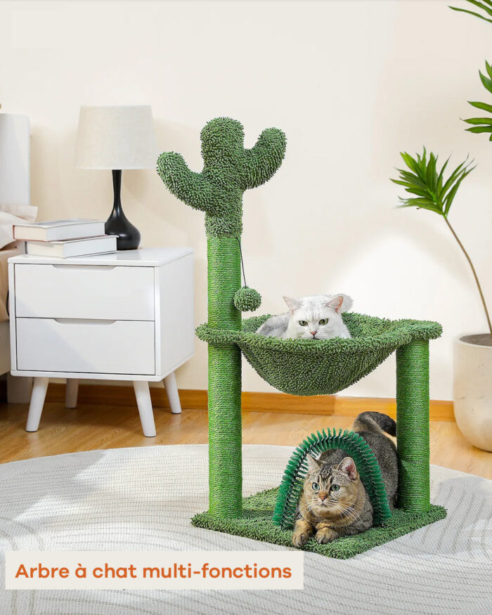 Katzenkratzbaum mit Sisalstamm und robustem Plüschbezug für spielende Katzen und Kätzchen