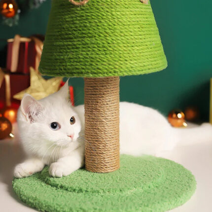 Katzenkratzbaum Weihnachtsbaum Stil mit Kratzfläche für Katzen zum Spielen und Klettern-2