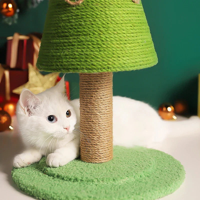 Katzenkratzbaum Weihnachtsbaum Stil mit Kratzfläche für Katzen zum Spielen und Klettern-2