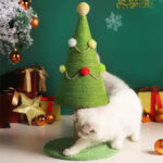Katzenkratzbaum Weihnachtsbaum Stil mit Kratzfläche für Katzen zum Spielen und Klettern-3