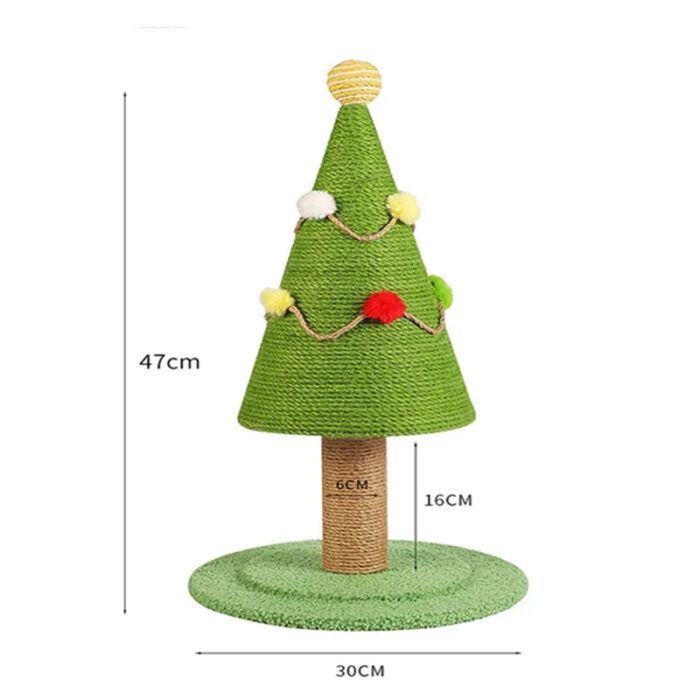 Katzenkratzbaum Weihnachtsbaum Stil mit Kratzfläche für Katzen zum Spielen und Klettern-4