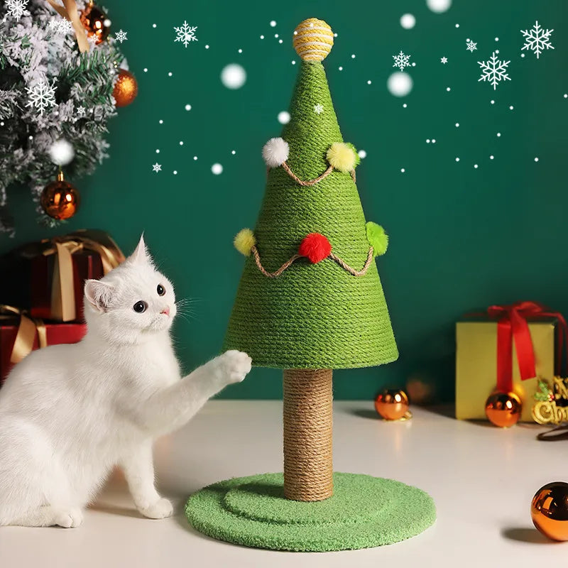 Katzenkratzbaum Weihnachtsbaum Stil mit Kratzfläche für Katzen zum Spielen und Klettern