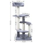 Kratzbaum 100cm Katzenmöbel Kletterbaum Spielplatz für Katzen mit Schlafplatz-4