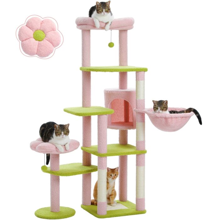 Kratzbaum Blume Design 150cm - Katzenmöbel für Spiel und Komfort