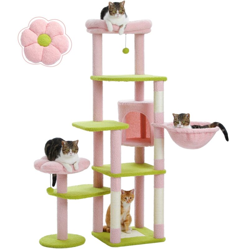 Kratzbaum Blume Design 150cm - Katzenmöbel für Spiel und Komfort