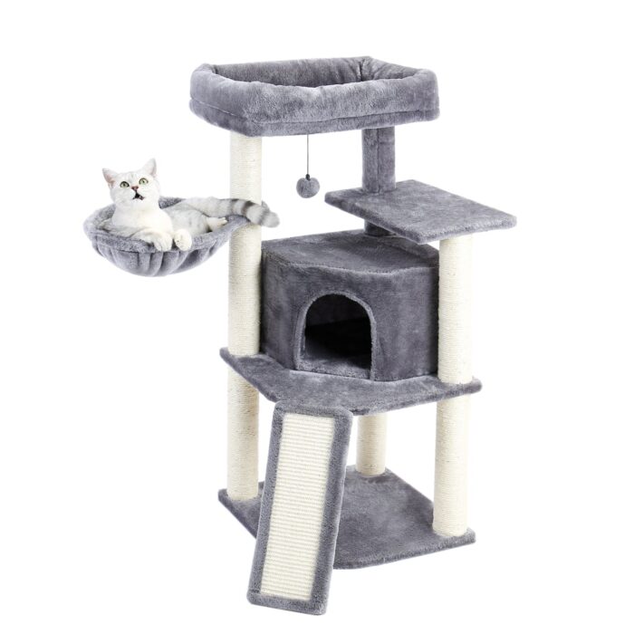 Kratzbaum für 2 Katzen Mehrstöckiger Katzenbaum mit Kratzsäulen und Liegeflächen-4