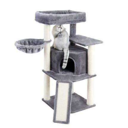 Kratzbaum für 2 Katzen Mehrstöckiger Katzenbaum mit Kratzsäulen und Liegeflächen