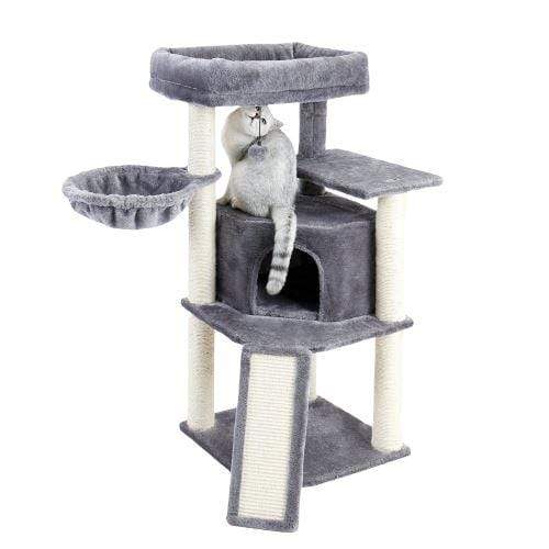 Kratzbaum für 2 Katzen Mehrstöckiger Katzenbaum mit Kratzsäulen und Liegeflächen