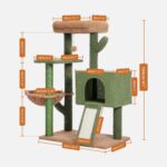 Kratzbaum Kaktus Design mit Sisalstamm für Katzen zum Krallenwetzen und Spielen-4