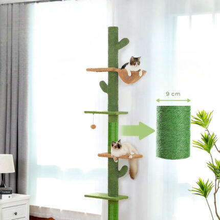 Kratzbaum Kaktusdesign Kletterbaum Katzenmöbel für aktive und verspielte Katzen-2