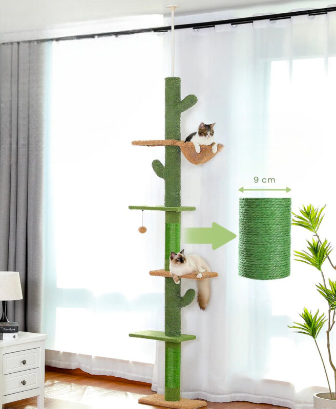 Kratzbaum Kaktusdesign Kletterbaum Katzenmöbel für aktive und verspielte Katzen-2