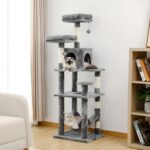 Robuster Katzenkratzbaum 150cm für glückliche Katzen und viel Spaß-4