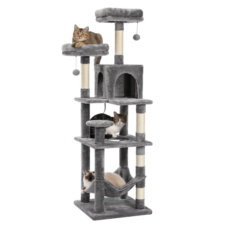 Robuster Katzenkratzbaum 150cm für glückliche Katzen und viel Spaß